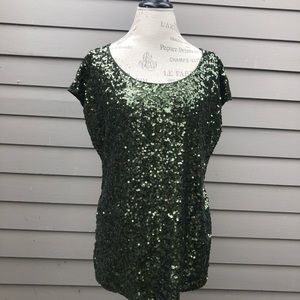 Green Sequin Blouse